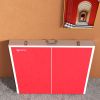 Soozier Mini Ping Pong Table Set for Outdoor and Indoor, Foldable Table Tennis Table with Net, 2 Paddles, 3 Balls, Adjustable Feet, Easy Assembly, Red
