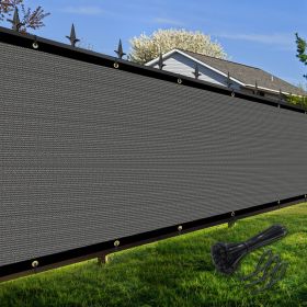 Artpuch Privacy Fence Screen Dark Grey Customized Outdoor Mesh Panels for Backyard, Balcony,Patio,Construction Site with Zip Ties (size: 6x98 ft)
