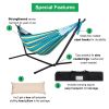 Double Hammock with Space Saving Steel Stand Includes Portable Carrying Case and Head Pillow, 450 Pounds Capacity