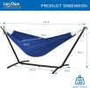 Double Hammock with Space Saving Steel Stand Includes Portable Carrying Case and Head Pillow, 450 Pounds Capacity
