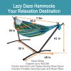 Double Hammock with Space Saving Steel Stand Includes Portable Carrying Case and Head Pillow, 450 Pounds Capacity