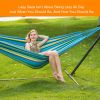 Double Hammock with Space Saving Steel Stand Includes Portable Carrying Case and Head Pillow, 450 Pounds Capacity
